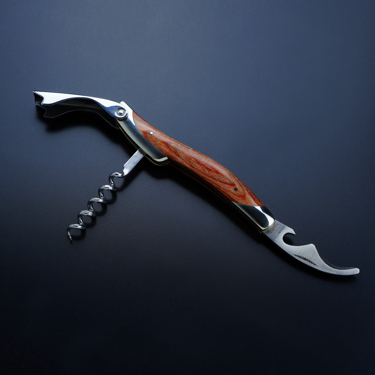 ATHRO Sommelier Knife Stainless Steel Blade, Natural wood Handle