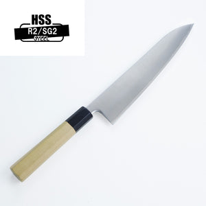 Open image in slideshow, Gyuto (Chef&#39;s Knife), Powdered HSS R2, 210mm~240mm with Buffalo Horn Octagonal Handle
