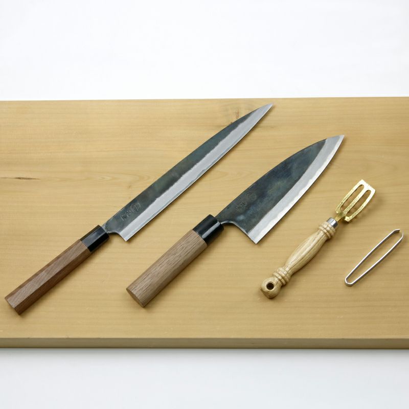 Fishmonger Tools ”MOTOKANE” Fishmonger Tools with Deba knife & Yanagiba knife – Honmamon ...