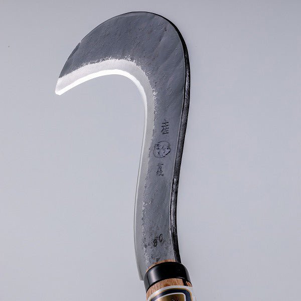 HONMAMON "OJIKA" Scythe Long Handle Double-Bevel Aogami Steel Blade Forestry Japan Tools 31.9inch