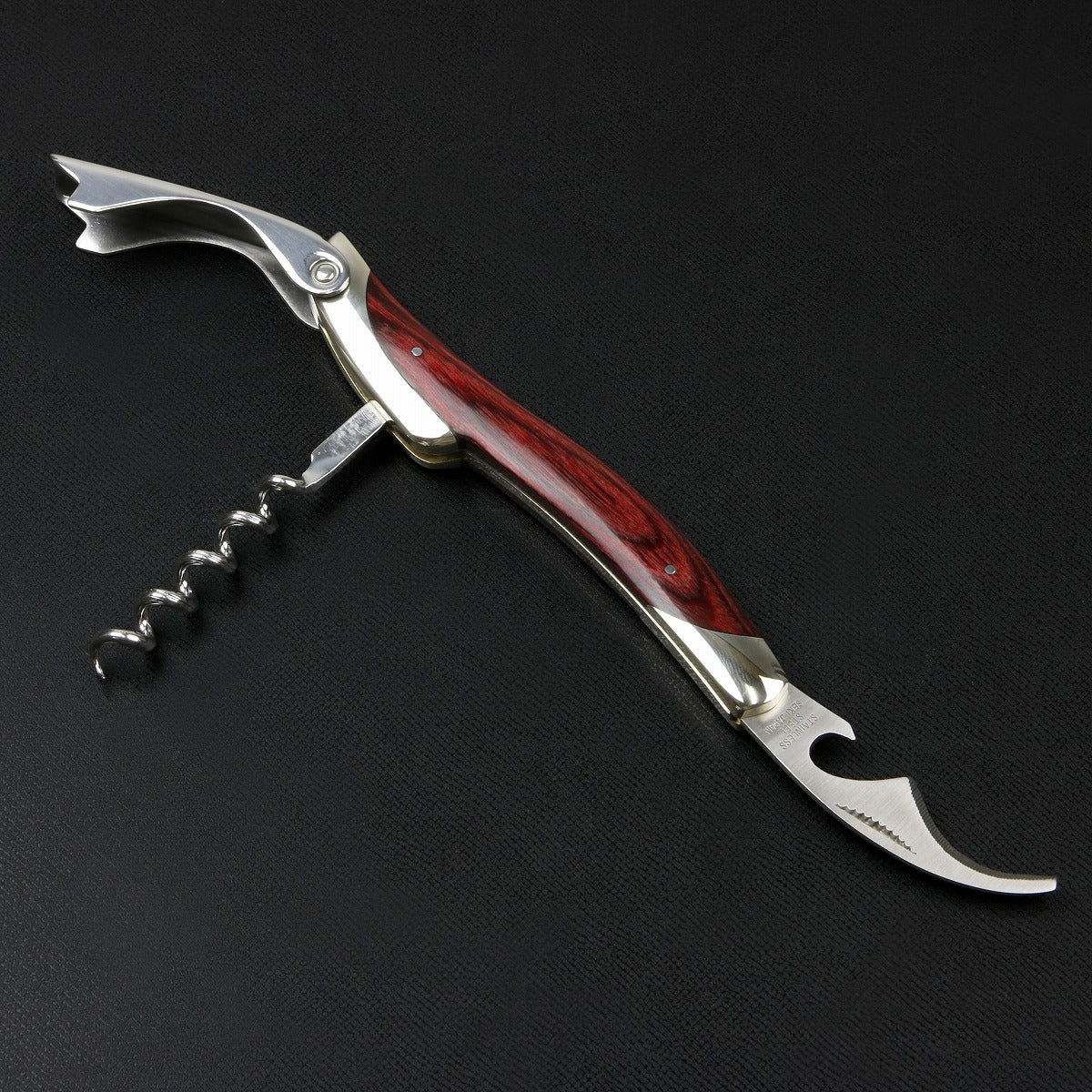ATHRO Sommelier Knife Stainless Steel Blade, Red Plywood Handle