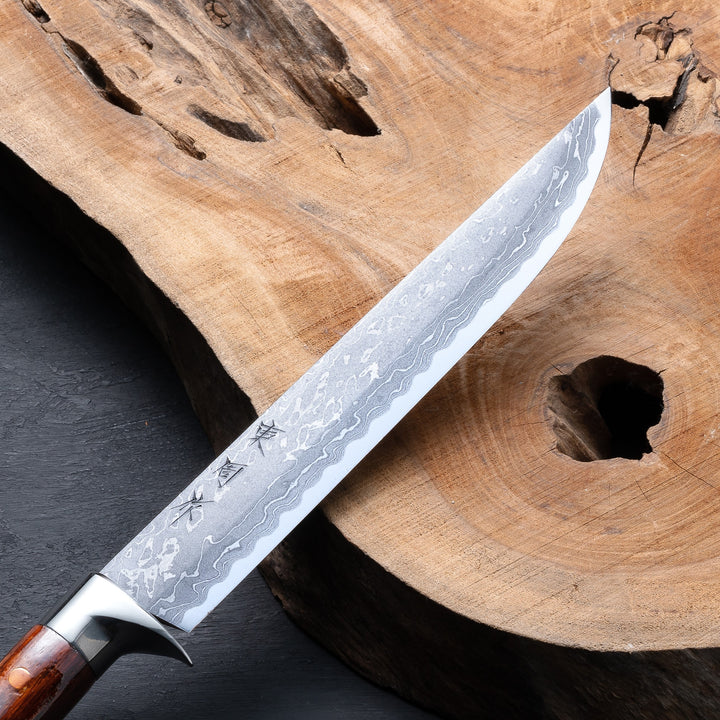 Azuma Shusaku Damascus Blue Paper Steel Hatchet, 6-inch Random Blade, Western Lacquer Finish