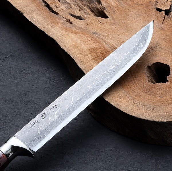 Azuma Shusaku Damascus Blue Paper Steel Hatchet, Western Lacquer Finish
