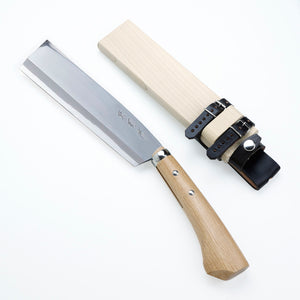 HONMAMON "AZUMASYUSAKU" Polished Japanese Hatchet / Machete 165mm-240mm for Left Hander, Aogami Steel Single Bevel (NATA)