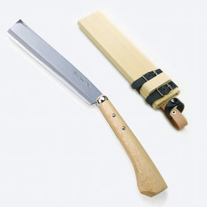 Open image in slideshow, HONMAMON &quot;AZUMASYUSAKU&quot; Polished Japanese Hatchet / Machete 165mm-240mm for Left Hander, Aogami Steel Single Bevel (NATA)
