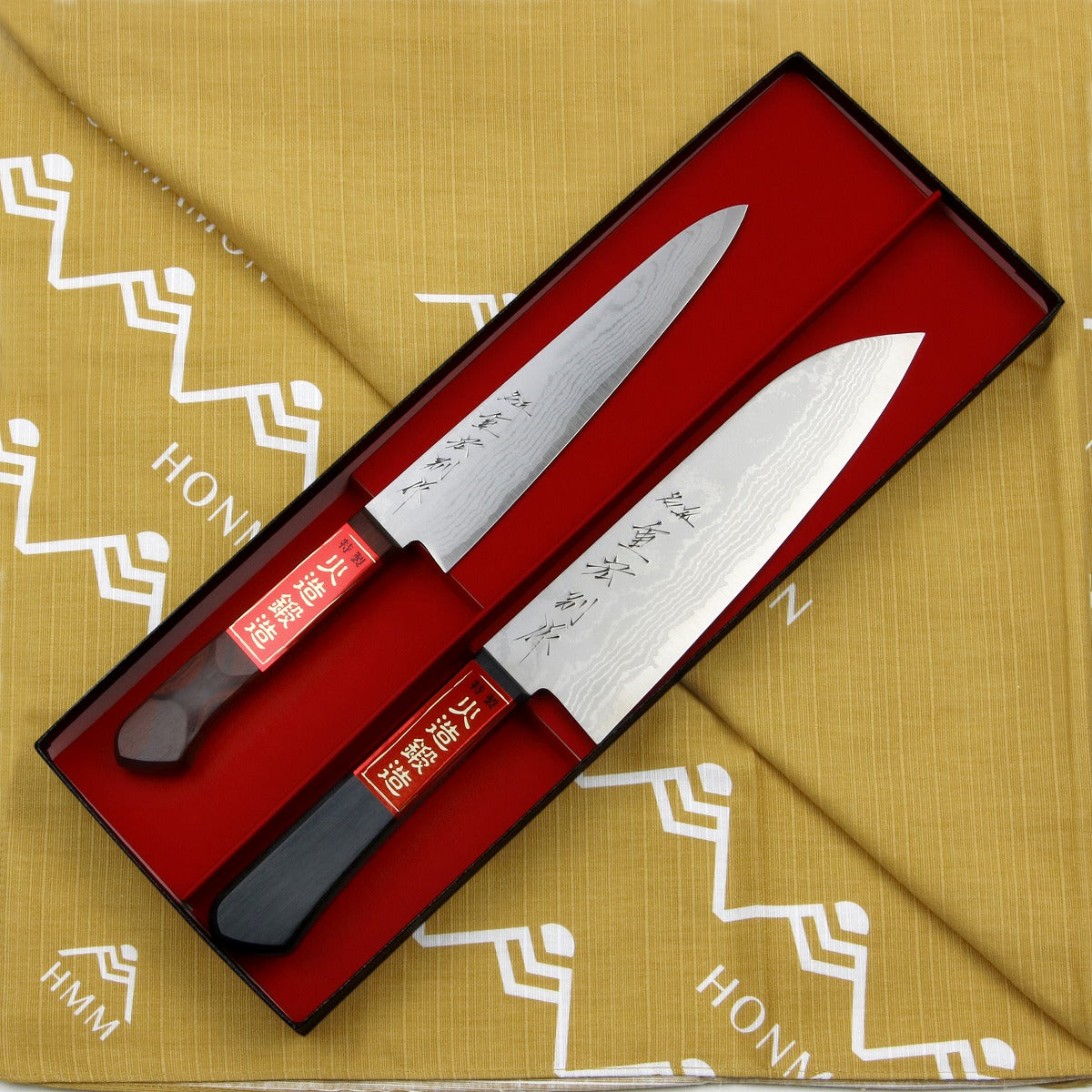Shigehiro Blades of Tradition – Shigehiro VG10 Damascus Set with Furoshiki (Sant ...