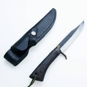 HONMAMON Japanese Hunting knife Aogami Steel Charcoal Oak Handle, 120mm~210mm