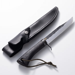 HONMAMON Japanese Hunting knife Aogami Steel Charcoal Oak Handle, 120mm~210mm