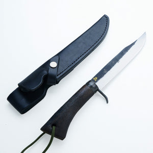 HONMAMON Japanese Hunting knife Aogami Steel Charcoal Oak Handle, 120mm~210mm
