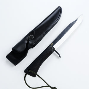 HONMAMON Japanese Hunting knife Aogami Steel Charcoal Oak Handle, 120mm~210mm