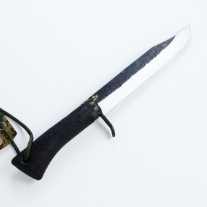 HONMAMON Japanese Hunting knife Aogami Steel Charcoal Oak Handle, 120mm~210mm