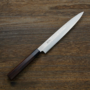 Open image in slideshow, &quot;SHIGEKATSU&quot; Yanagiba (Sashimi Knife) Shirogami No.2 Laminated Damascus, Octagonal Handle 240mm-270mm
