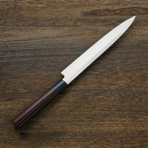 "SHIGEKATSU" Yanagiba (Sashimi Knife) Shirogami No.2 Laminated Damascus shinogi handle