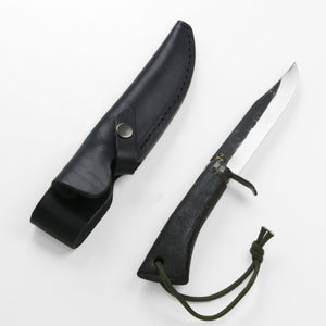 Open image in slideshow, HONMAMON Japanese Outdoor Knife Aogami Steel, 120mm~210mm with Genuine Leather Case
