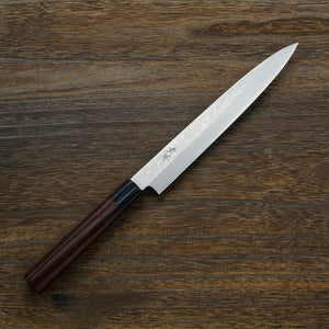 "SHIGEKATSU" Yanagiba (Sashimi Knife) Shirogami No.2 Laminated Damascus shinogi handle