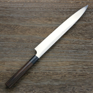 "SHIGEKATSU" Yanagiba (Sashimi Knife) Shirogami No.2 Laminated Damascus shinogi handle