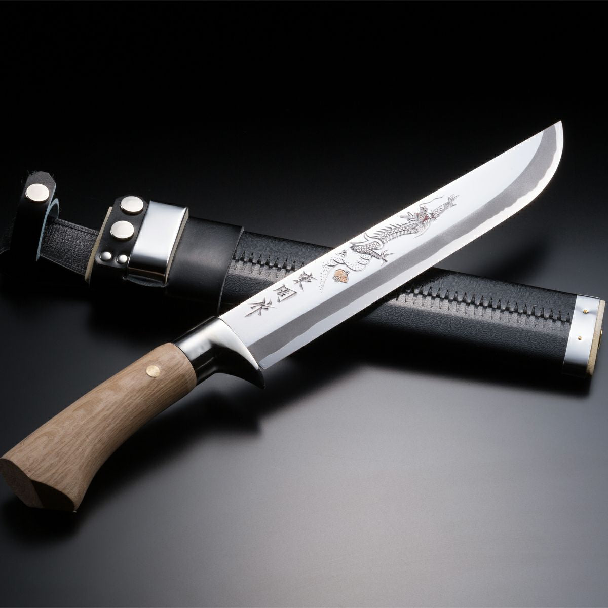 HONMAMON AZUMASYUSAKU Hunting Knife Carving of DRAGON 240mm Japanese –  Honmamon-Japan