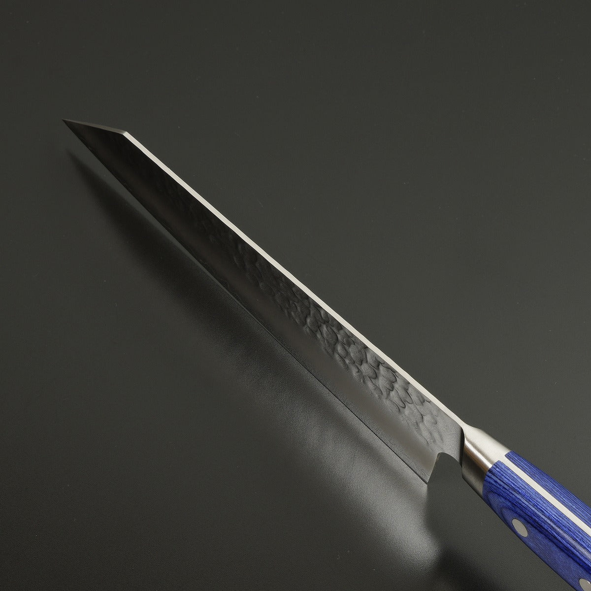 Kiritsuke Santoku (Multi-Purpose Knife) AUS10 with Stainless Hammered Pattern, 190mm