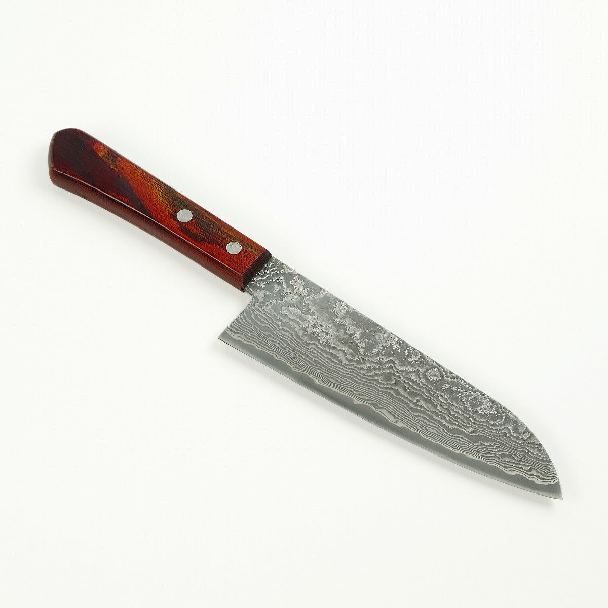 HONMAMON 三德刀 (多用途廚刀) 粉末HSS鋼 大馬士革鋼模樣, 170mm