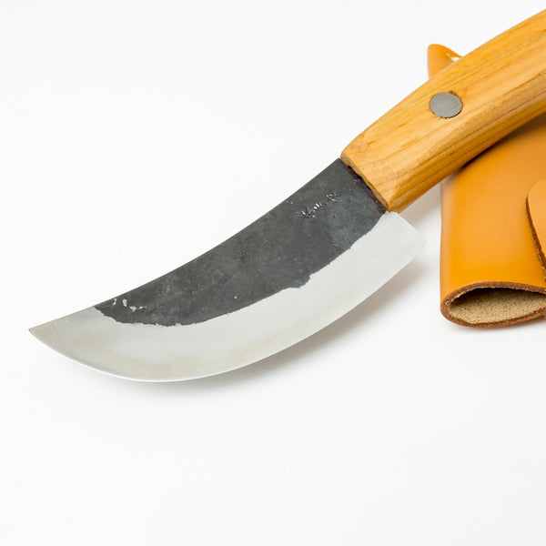 Skin Peeling Blade 100mm(3.9") with Original Leather Case, for Wild Boar etc