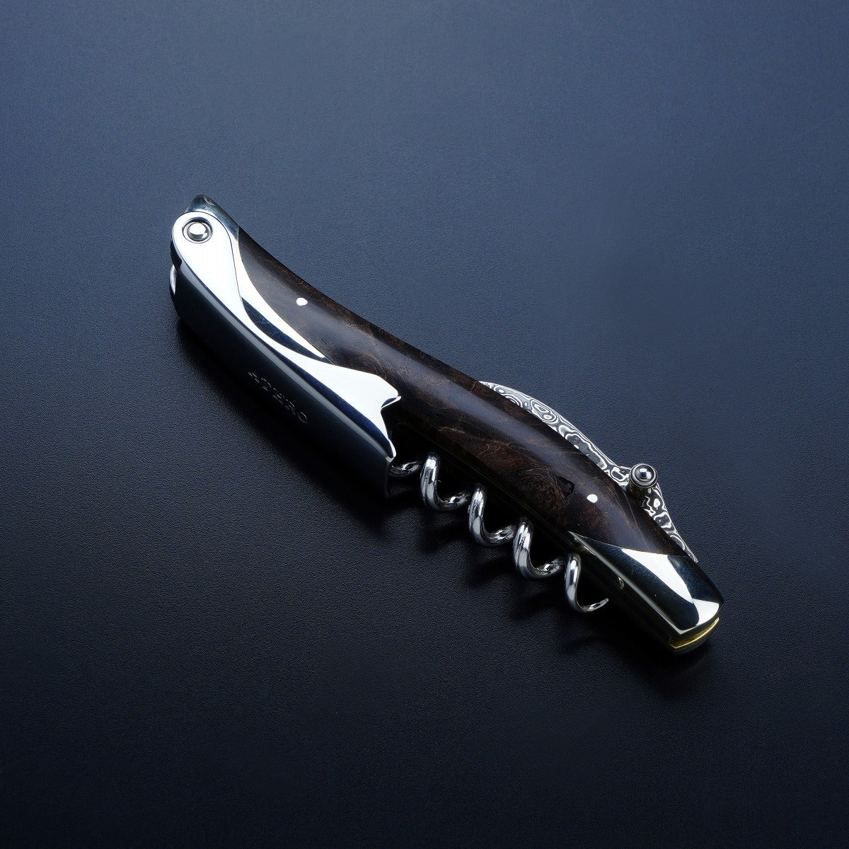 ATHRO Sommelier Knife Damascus Blade Burlwood Handle Wine Opener