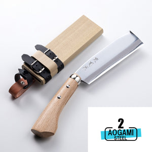 Open image in slideshow, &quot;AZUMASYUSAKU&quot; Top Level Polished Japanese Hatchet / Machete Aogami Steel, 120mm~240mm Double Bevel (NATA)
