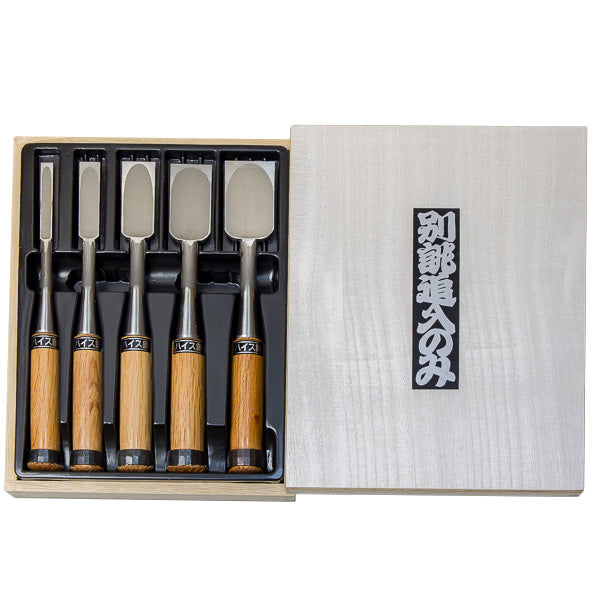 Japanese Style Chisel 5pcs Set, Blade Material : High Speed Steel