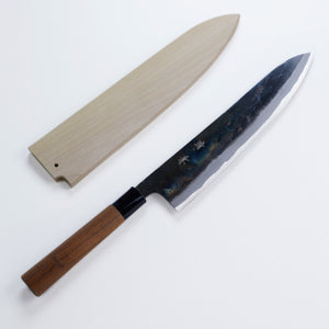 Open image in slideshow, &quot;KIYOKANE&quot; Gyuto Kurouchi (Chef&#39;s Knife) Aogami Super Steel with Wooden Case, 210mm~240mm
