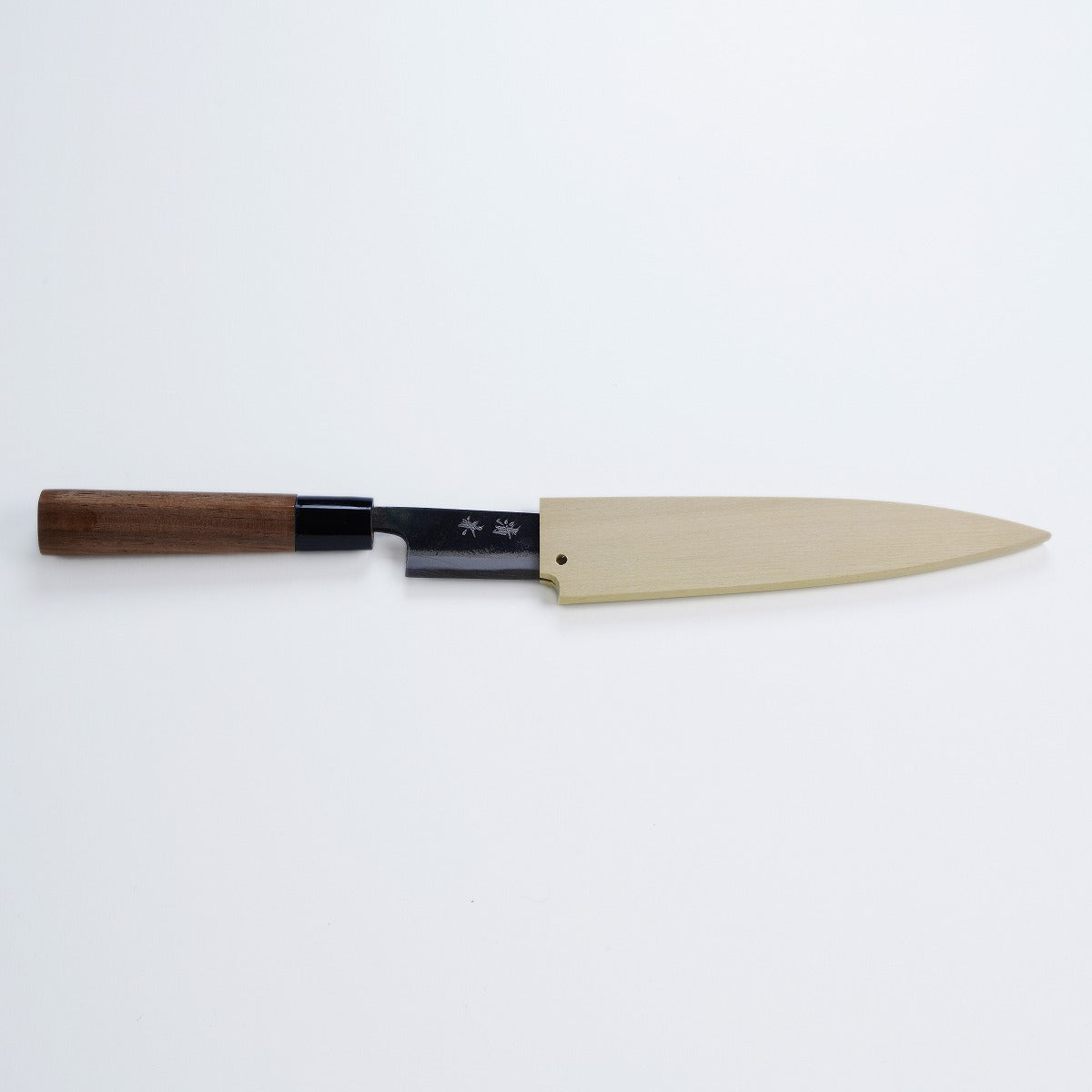<清兼> 生果刀黑打（功能刀）超青紙鋼連專用木刀套，150mm