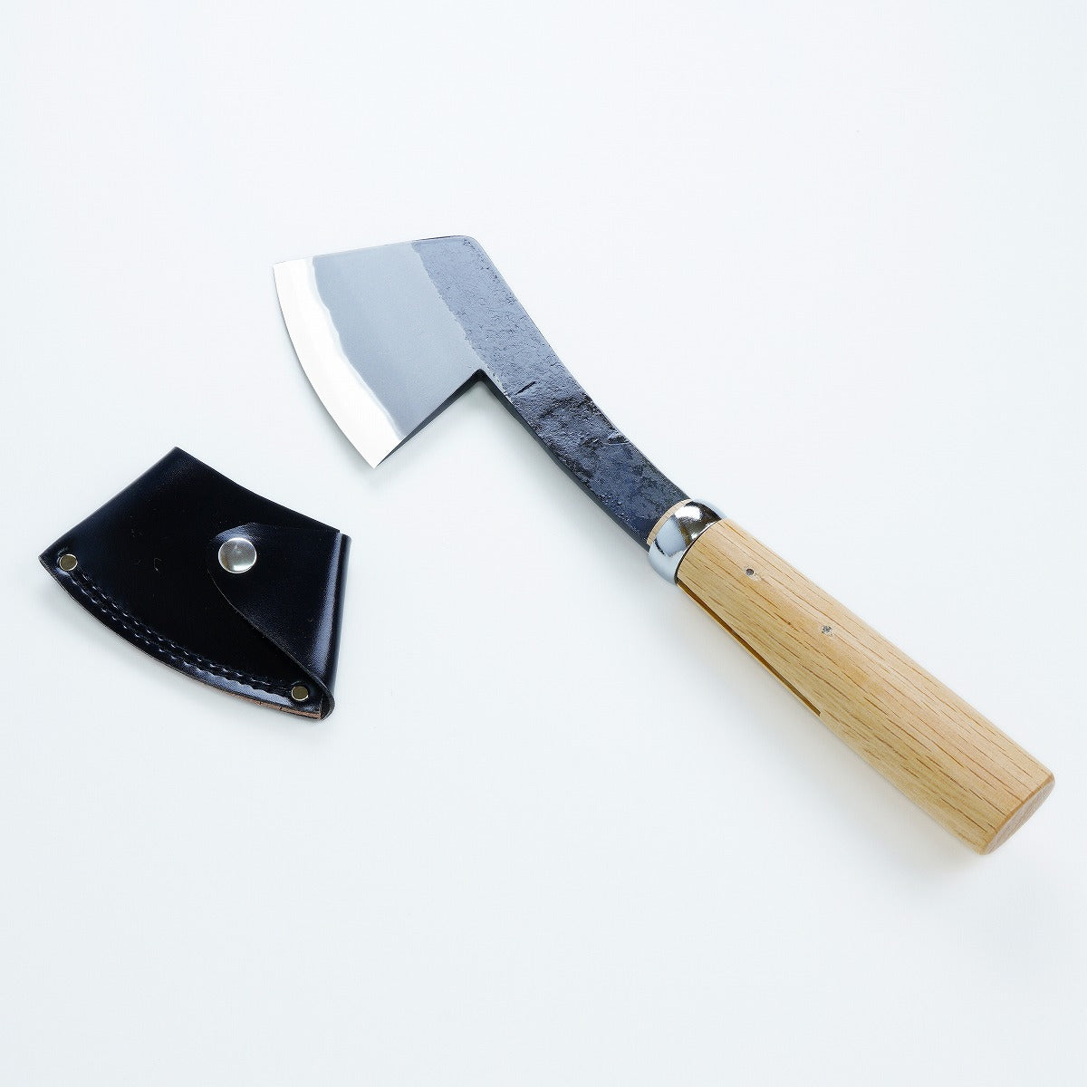 HONMAMON Cow Hoof Cutting Hatchet (Japanese Style) with Wooden Handle Blade 100mm(3.9inch), Blade Edge : Shirogami Steel No. 2