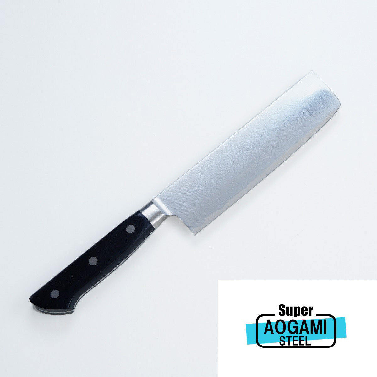 AOTSUBAME Nakiri Kitchen Knife 165mm, Aogami Super Steel, Double Bevel, Japanese Vegetable Knife