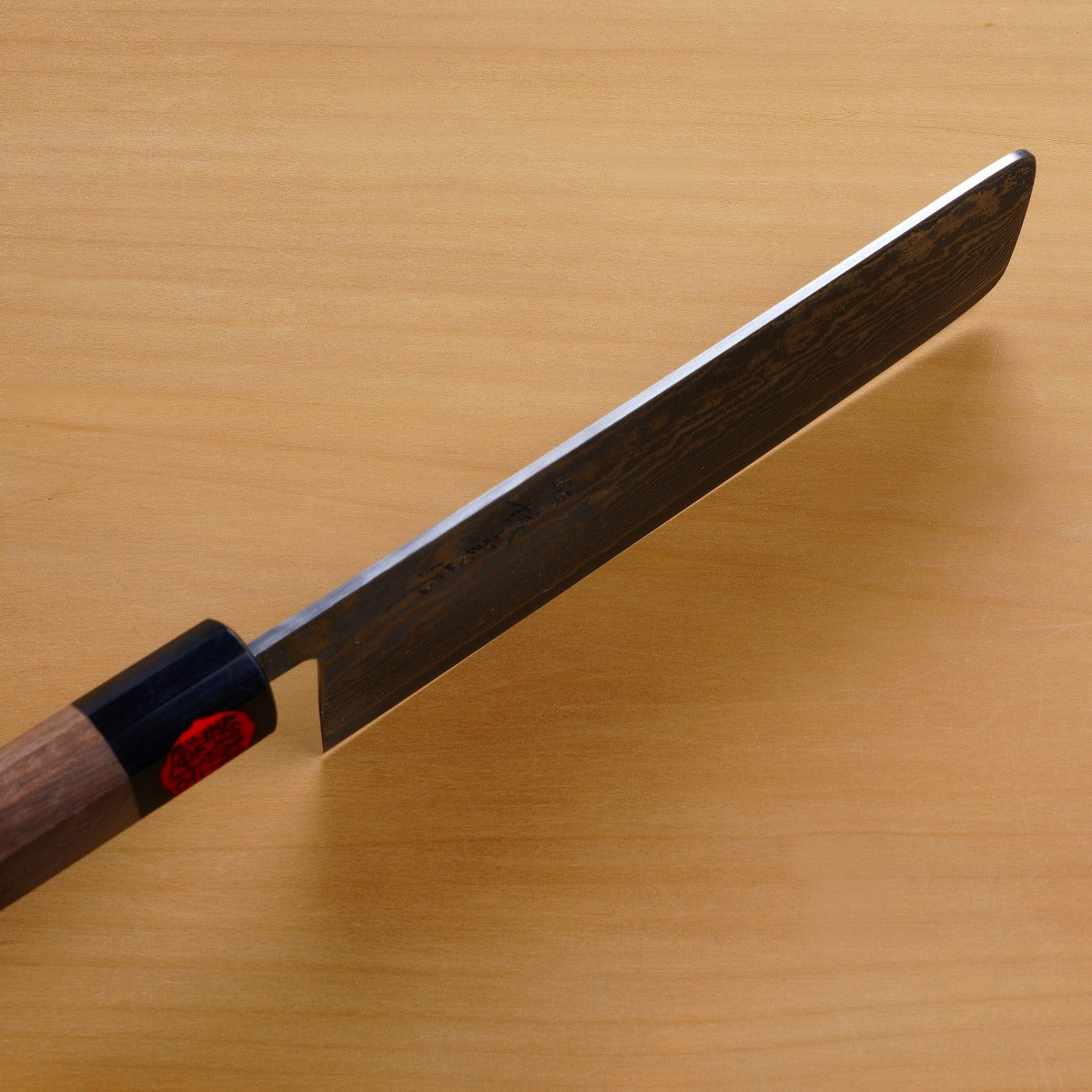 "HARUKAZE" Nakiri (Vegetable Knife) Powdered HSS R2 Damascus with Walnut Handle, 165mm