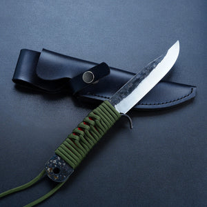 在素材輪播內開啟圖片，HONMAMON Japanese Hatchet Knife Aogami Steel, 120mm~210mm with Leather Case
