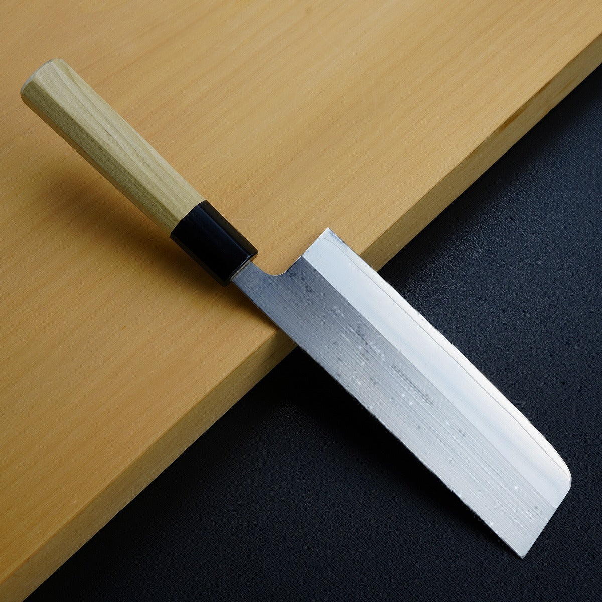 "HONMAMON"  Nakiri (Vegetable Knife) R2 Steel with Buffalo Octagon Handle, 165mm