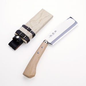 Open image in slideshow, HONMAMON &quot;AZUMASYUSAKU&quot; Top Level Polished Hatchet Aogami Steel, Single edge Right Hander 120mm-240mm
