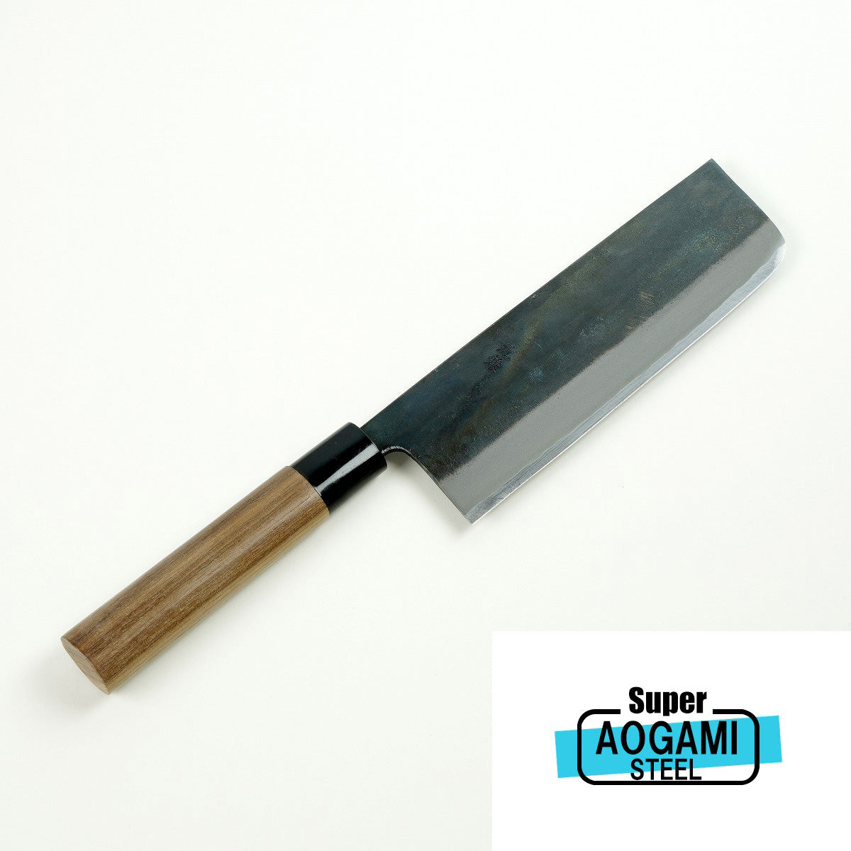 HONMAMON "MOTOKANE" Nakiri Kurouchi (Vegetable Knife) Aogami Super Steel, 165mm