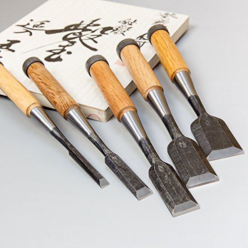 'NEZUMI' Japanese Style Chisel, Sweden Steel 5pcs set, Made in Japan