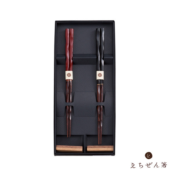"NICHINICHIKONICHI"(Enjoy Every day Life) Meoto-Bashi Chopsticks Set for Married Couples with Rest