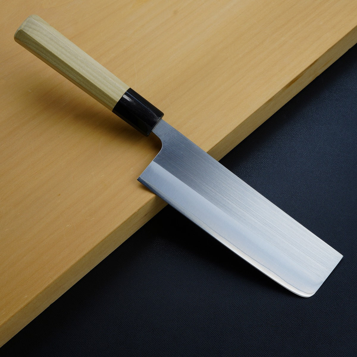"HONMAMON"  Nakiri (Vegetable Knife) R2 Steel with Buffalo Octagon Handle, 165mm