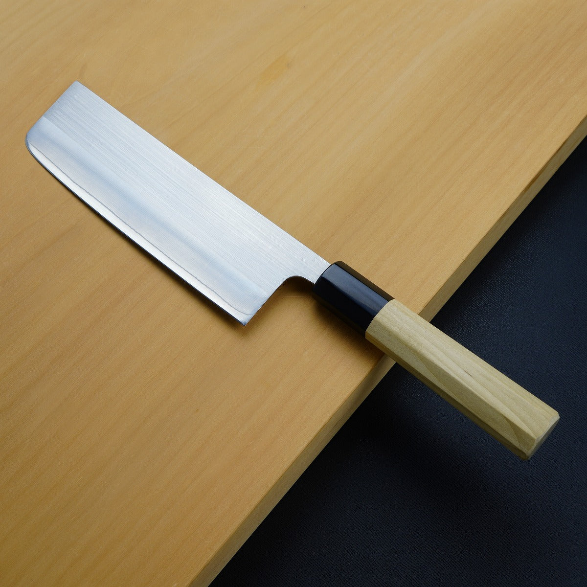 "HONMAMON"  Nakiri (Vegetable Knife) R2 Steel with Buffalo Octagon Handle, 165mm