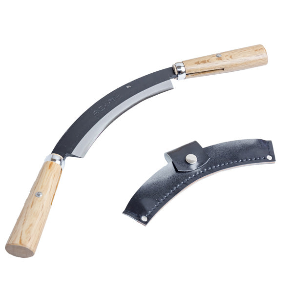 HONMAMON "AZUMASYUSAKU" Kawahagi (Curving Blade Double- Handed for Barking Trees), Blade Edge : Shirogami Steel (Large) 150mm(5.9")
